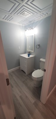 Basement powder room