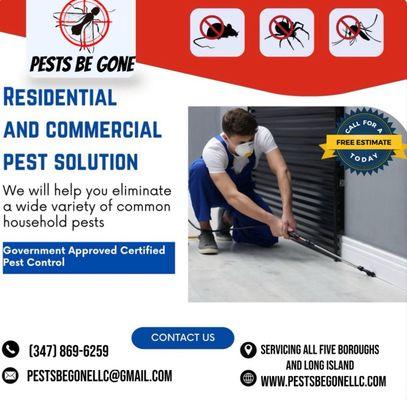 Make pests a thing of the past! 
Call (347) 869-6259