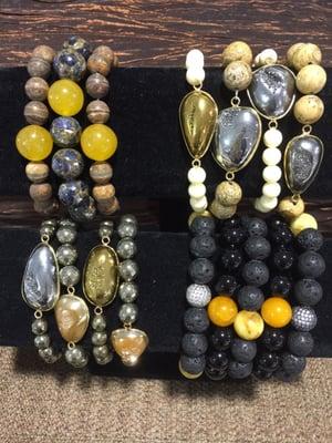 Lava beads and agate bracelets