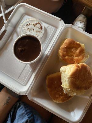 Chocolate gravy biscuit