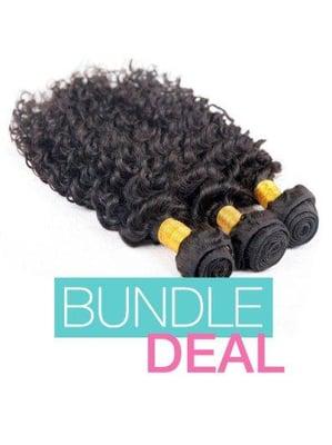 We have bundle deals for our 100% virgin Brazilian Deep Curly Curl hair!