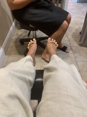 Me having toes redone at my next 2:00 appt. thank goodness the nail tech had a cancellation.