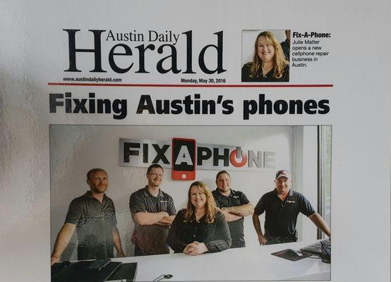 Austin Daily Herald; Meet your Local FixAPhone Team