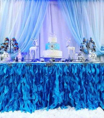 Marte Hall Backdrop and cake table