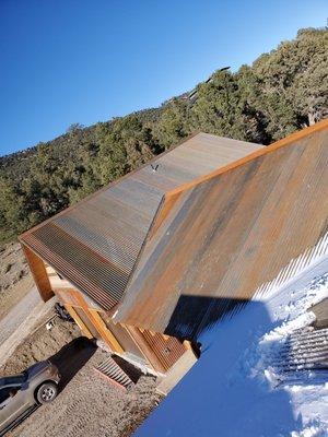 Corrugated metal roof