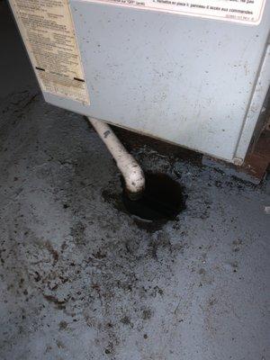 Sump Pump in our basement after the water leaking was cleared out.