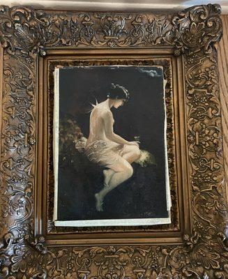 Signed and dated 1902 semi nude oil on canvas