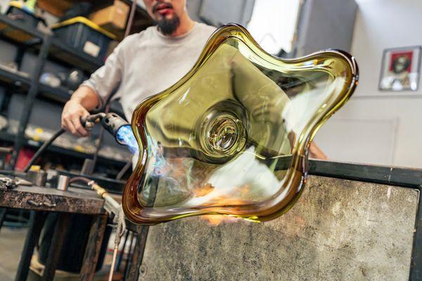 One of a kind handmade blown glass items crafted by Kazuki Takizawa and his team at KT Glassworks in West Adams