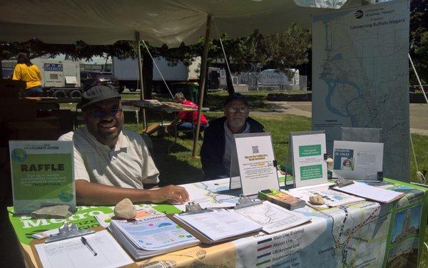 Citizens for Regional Transit booth promoting East Side transit.