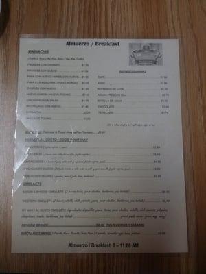 Breakfast Menu