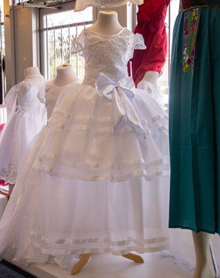 Baptism dresses crafted with beauty and elegance. All sizes available in store only. Visit us today!