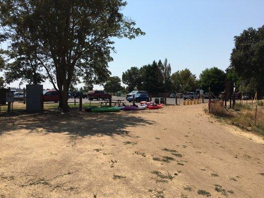 Top of the road and the parking lot