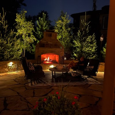 Outdoor Fireplace Lighting Design