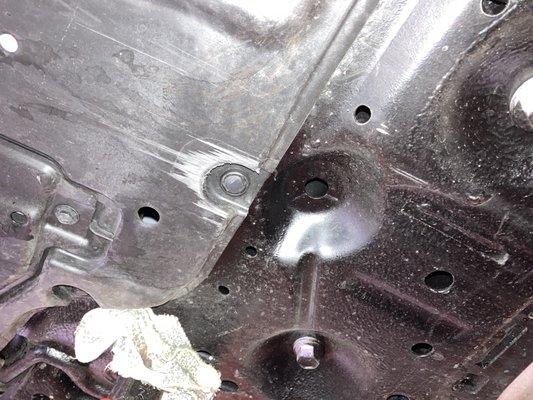 Engine subframe barely coated