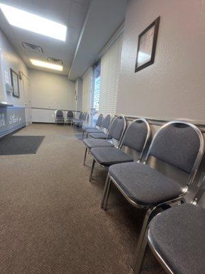 Very uncomfortable chairs in the waiting area.