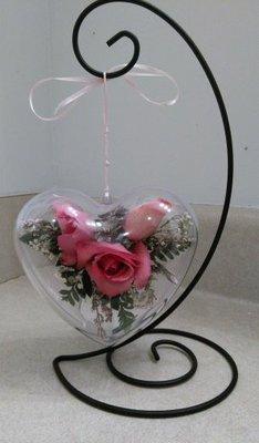 An ornament filled with flowers as a small remembrance.