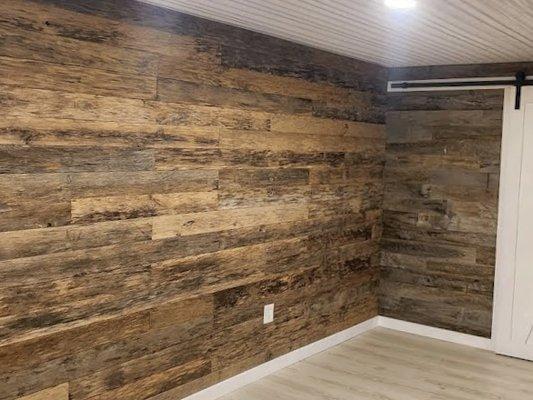 Reclaimed oak paneling