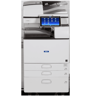 MP 4055 Black and White Laser Multifunction Printer. Finish your work with ease. Prints up to 40 ppm, copy, scan, optional fax.