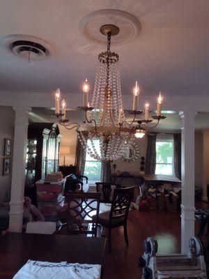 Beautiful fixture over this elegant dining table.