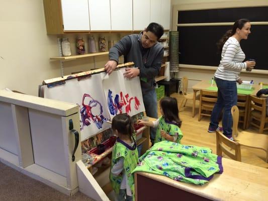 Daddy and his girls exploring their artistic sides