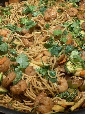 Shrimp stir fry, we cater all types of food.