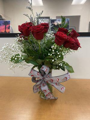 Long stem roses in my vase