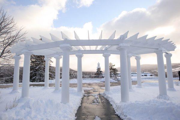 The pergola is a part of Founders Way, a newer addition to the campus at Hartwick.