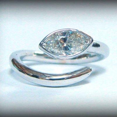 Custom contemporary engagement ring.