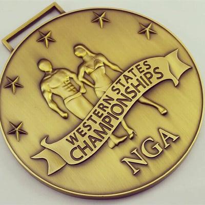 1st place medals for the NGA Western States Championships, held May 9th at Jordan High. Www.sixripped.com for entry info/tickets