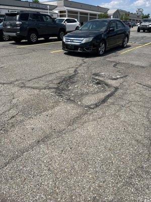 Parking lot potholes