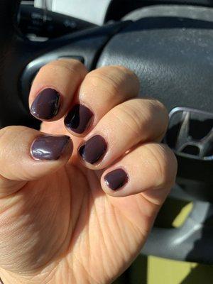 Uneven, thick layers of gel polish