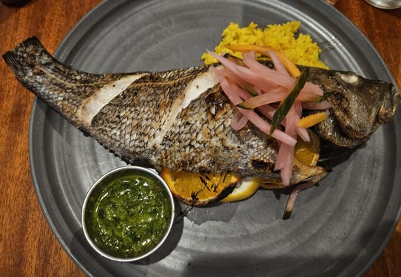 Whole black sea bass