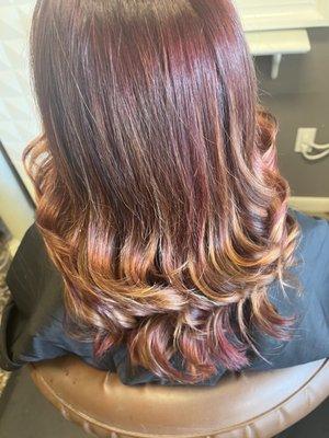 Red hair with some highlights