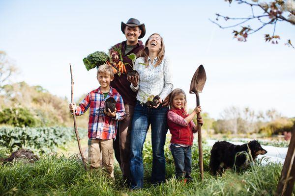 Farmers Paul and Elizabeth with their family have run Singing Frogs Farm since 2007.