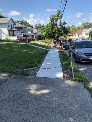 New sidewalk and stairs