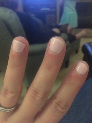 The worst nail job that I have ever received! Save your money!!!!!