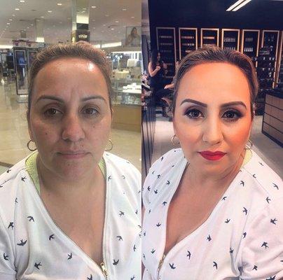 Before and after quinceañera makeup