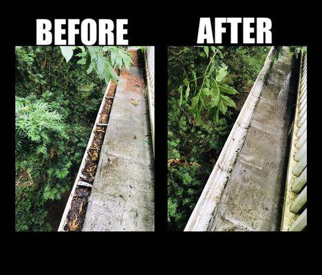 Gutter Cleaning results. #guttercleaning #brothers #before&after #results #getitdone