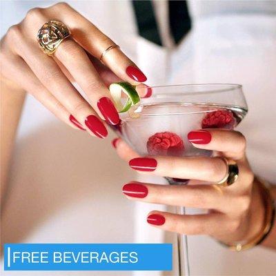 FREE BEVERAGES with salon purchase services.