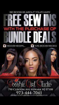 Free sew in with Bundle deal and custom wig purchase