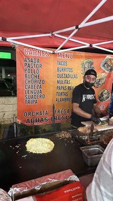 Several meat options, more options than the other vendor around the corner