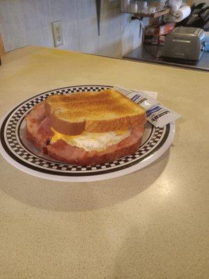 Ham Egg and Cheese on toast