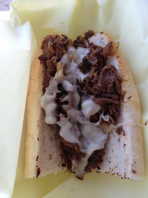 Cheesesteak with provolone and onions 1/2 sandwich $5