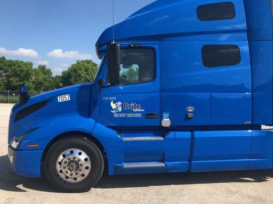 Brite logistics blue truck