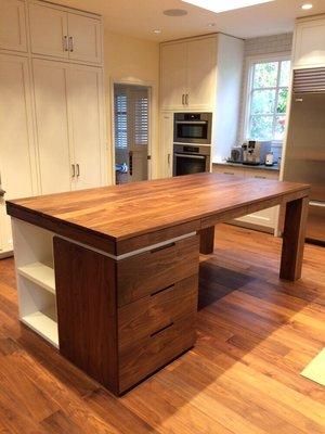 The island  is walnut. The rest of the kitchen is paint grade.