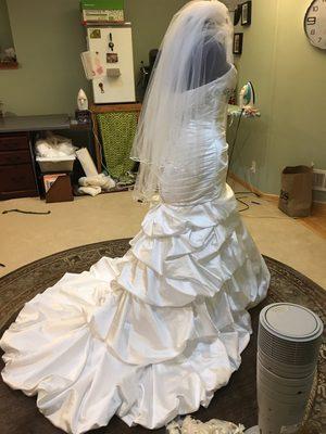 Wedding dress came without a zipper. Custom fit to bride