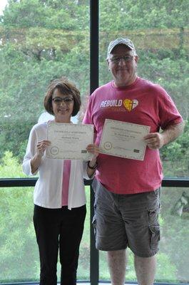 Dr. Holt, DVM and office manager, Stephanie Brison, at our Part A Workshops June 2018.