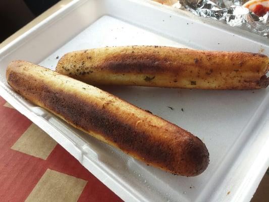 Side/bottom of breadsticks.