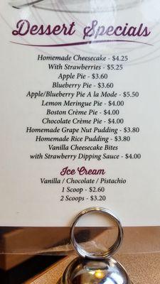 Lots of tasty dessert options.