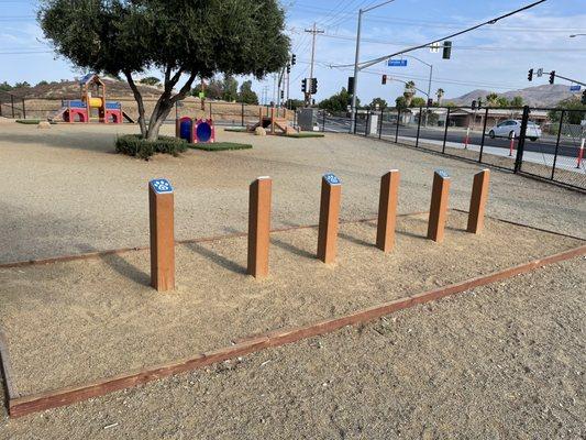 Small dog area obstacle course.